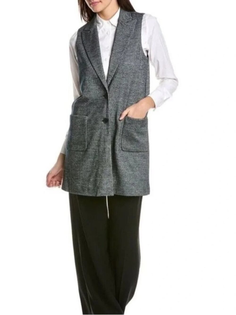 J. McLaughlin Cate Houndstooth Vest Blazer Sleeveless Jacket